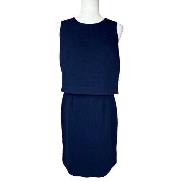 Eliza J Women’s Blue Sleeveless Crewneck Business Career Sheath Dress Small/C35 - Picture 1 of 12